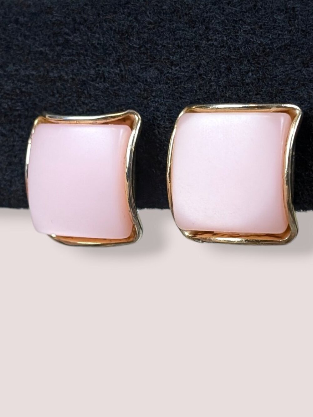 Vintage Triad Pink Square Earrings
